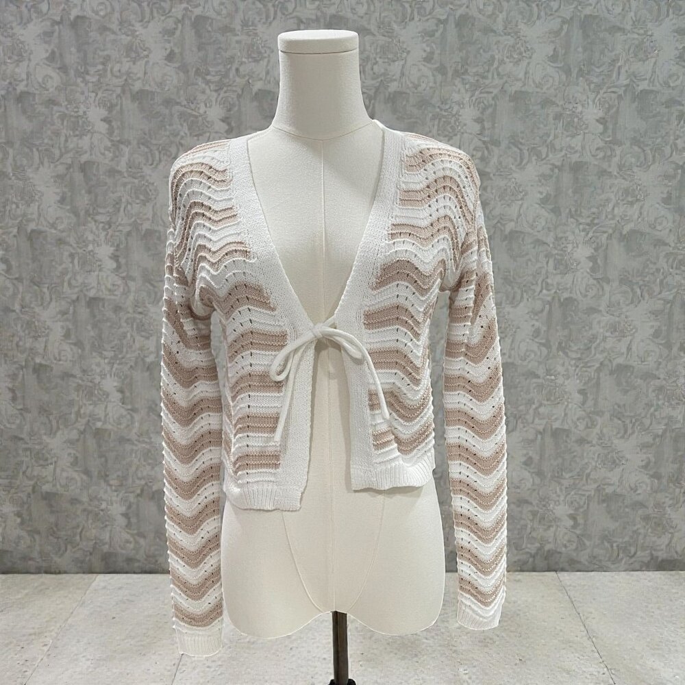 Sincerely Jules Tie Front Cardigan‎ Sheer Crochet Knit Feminine Soft Girl Layer